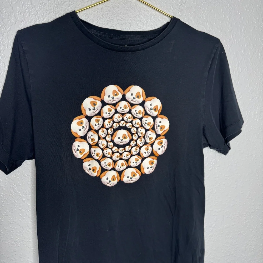 Rare Apple HQ Kaleidoscope dog Black t-shirt‎ Medium